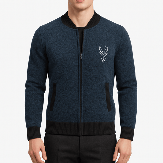 Paolo | Cardigan con zip lavorato a maglia per uomo